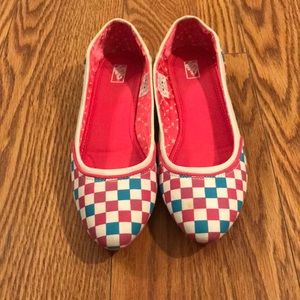 Super rare fuchsia/teal/white checkered Vans, 7.5